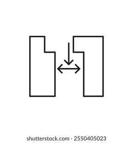 Logotipo lineal del icono del hueco aislado