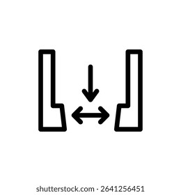 Gap icon outline set sign