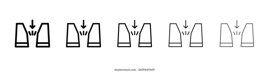 Gap icons vectors set in different stroke lines