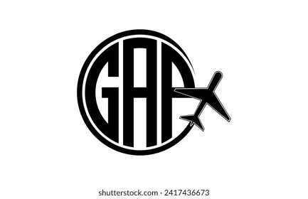 Vector de diseño del logotipo del círculo de la agencia de viajes y de la gira de la carta inicial GAP. hajj Umrah agencia, abstract, agencia de turismo, guía turística, emiratos, aerolíneas, vuelo en avión, negocios, monograma, marca, empresa