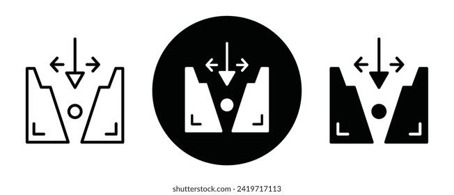 Gap outline icon collection or set. Gap Thin vector line art