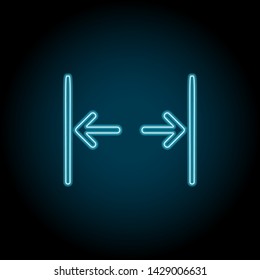 Gap, text neon icon. Simple thin line, outline vector of Text editor icons for UI and UX, website or mobile application