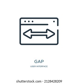 gap thin line icon. gaps, find linear icons from user interface concept isolated outline sign. Vector illustration symbol element for web design and apps.