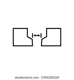 Gap vector line icon illustration