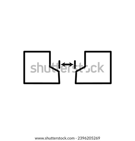 Gap vector line icon illustration