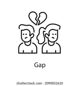Gap vector Outline Icon Design illustration. Activities Symbol on White background EPS 10 File