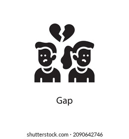 Gap vector Solid Icon Design illustration. Activities Symbol on White background EPS 10 File