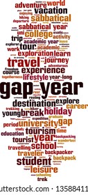 Gap year cloud concept. Collage made of words about gap year. Vector illustration