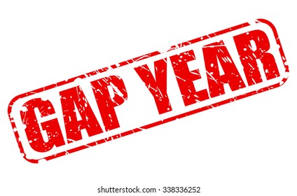 GAP YEAR red stamp text on white
