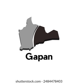 Mapa de Gapan. Mapa de Vector de la capital de Filipinas Country diseño colorido, Plantilla de diseño de ilustración sobre fondo blanco
