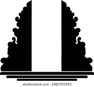 Gapura Bali Silhouette, Balinesische Tor Silhouette