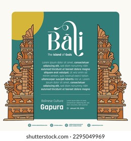 Gapura Indonesia diseño de cultura balinesa idea de diseño de afiches