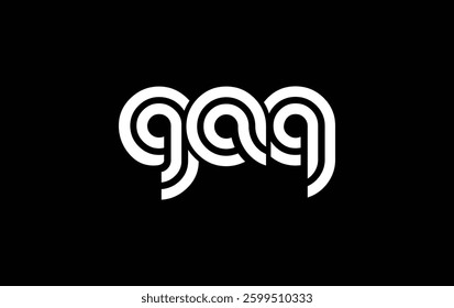 GAQ Creative Unique Modern Letter Logo Design. Stylized logo featuring a unique letter design, presenting abstract minimalist aesthetics and modern appeal.