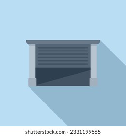 Vector plano del icono de la puerta automática de garaje. Seguridad automática. Muro abierto