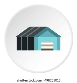 Garage with automatic gate icon. Flat illustration of garage with automatic gate vector icon for web