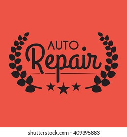 Garage badge/label. Car repair logo. Vector vintage hipster logotype. Auto service. For signage, prints and stamps.
