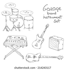 Garage band sketch instrument set