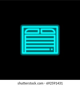 Garage blue glowing neon ui ux icon. Glowing sign logo vector