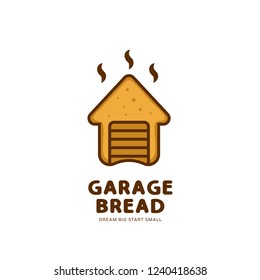 Garage bread bakery logo unique simple rounded funny vector style