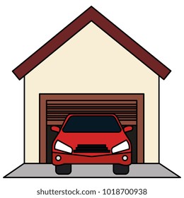 garage building with car