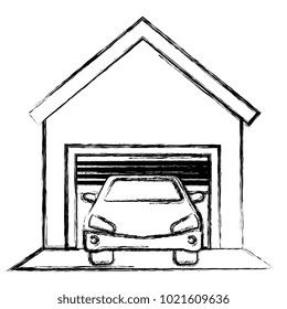 garage building with car