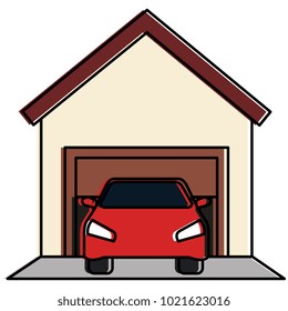 garage building with car