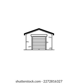 Garage of building icon isolated vector graphics.