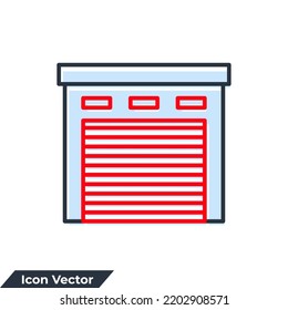 garage building icon logo vector illustration. garage symbol template for graphic and web design collection