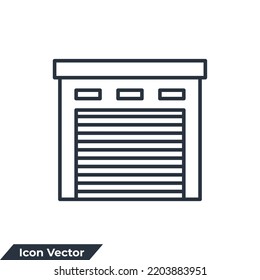 garage building icon logo vector illustration. garage symbol template for graphic and web design collection