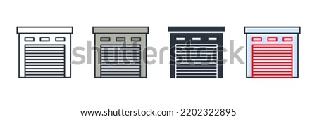 garage building icon logo vector illustration. garage symbol template for graphic and web design collection