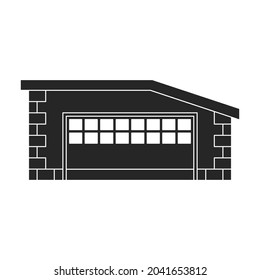 Garaje de construcción de icono vector.Icono vector negro aislado en garaje de fondo blanco de la construcción.