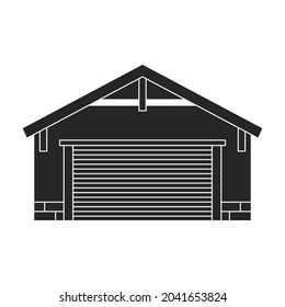 Garage of building vector icon.Black vector icon isolated on white background garage of building.