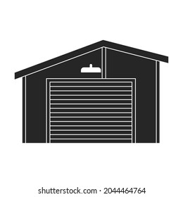Garaje de construcción de icono vector.Icono vector negro aislado en garaje de fondo blanco de la construcción.