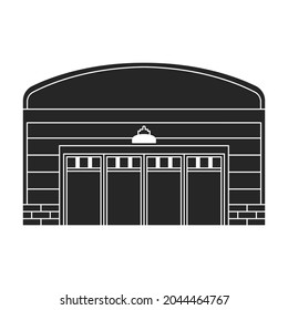 Garage of building vector icon.Black vector icon isolated on white background garage of building.