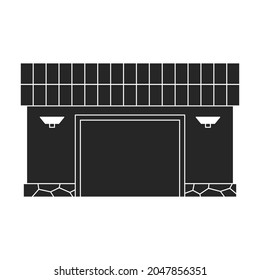 Garaje de construcción de icono vector.Icono vector negro aislado en garaje de fondo blanco de la construcción.