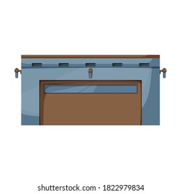 Garage des Baus Vektorsymbol.Cartoon Vektorsymbol einzeln auf weißem Hintergrund Garage des Gebäudes.