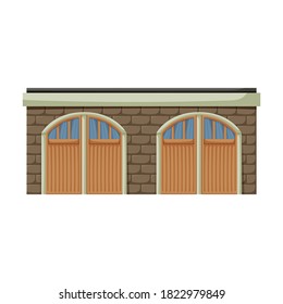 Garage of building vector icon.Cartoon vector icon isolated on white background garage of building.