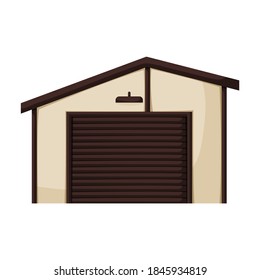 Garage of building vector icon.Cartoon vector icon isolated on white background garage of building.