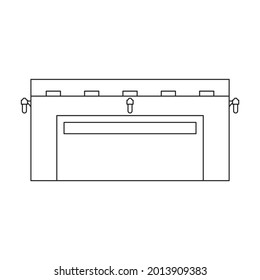 Garage of building vector icon.Outline vector icon isolated on white background garage of building.