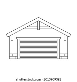 Garage of building vector icon.Outline vector icon isolated on white background garage of building.
