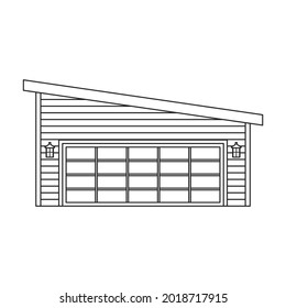 Garage des Baus Vektorsymbol.RahmenVektorsymbol einzeln auf weißem Hintergrund Garage des Gebäudes.