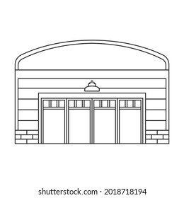 Garage des Baus Vektorsymbol.RahmenVektorsymbol einzeln auf weißem Hintergrund Garage des Gebäudes.