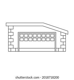 Garage of building vector icon.Outline vector icon isolated on white background garage of building.