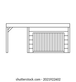 Garage of building vector icon.Outline vector icon isolated on white background garage of building.