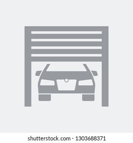 Garage car - Flat and isolated vector eps illustration icon with minimal and modern design