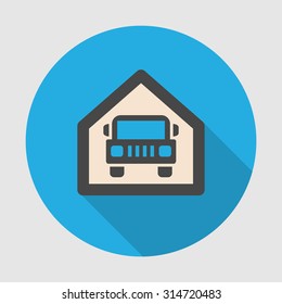 Garage for car icon
