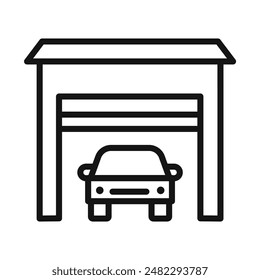 Garage Car Icon Set Indoor Parking Illustrations for Residential and Commercial Use