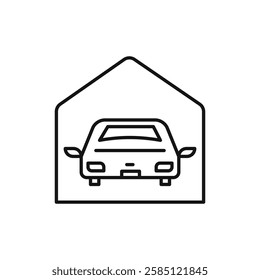 Garage car icon. simple thin line vector icon