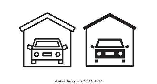 Ícone de carro de garagem para modelo. Conjunto de gráficos vetoriais de ícones