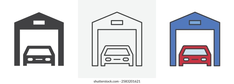 Garage car icons pack for website designs